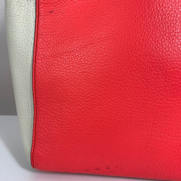 KATE SPADE Leo Houston Street Two Tone Pebble Leather Satchel Handbag - Picture 7 of 13